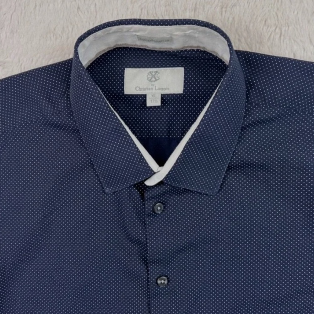 Christian Lacroix Navy Blue Casual Button Down Shirt